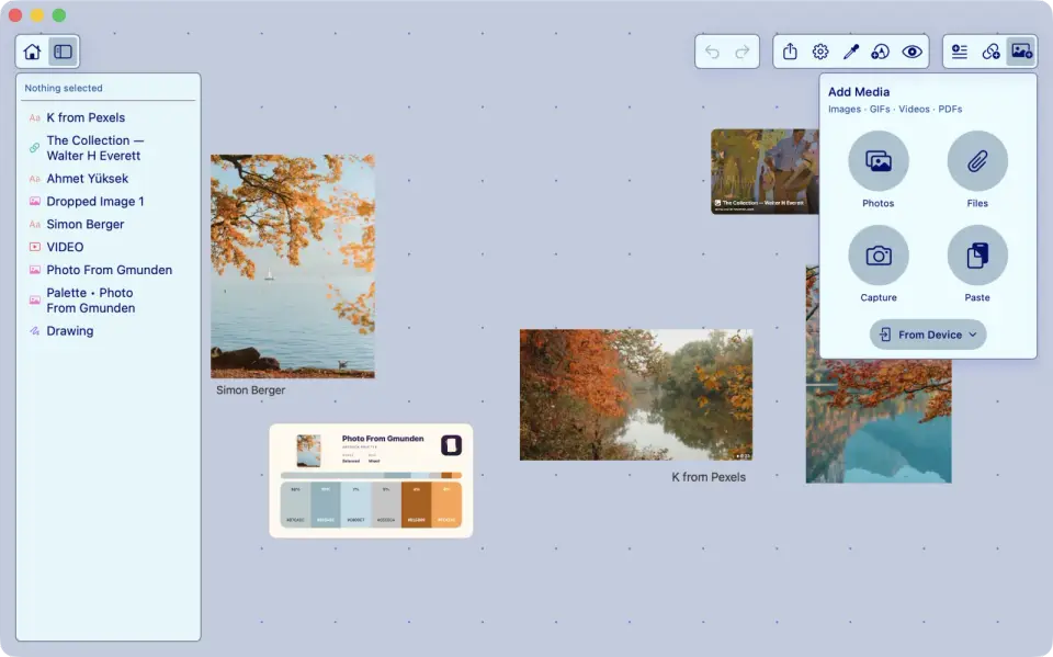 ArtDeck board using a custom periwinkle theme