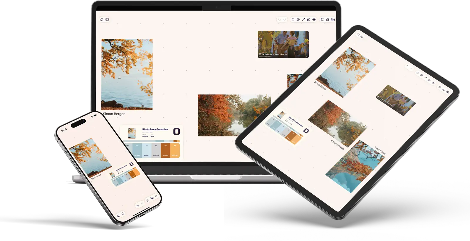 The same ArtDeck board open across Mac, iPad, and iPhone.